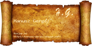 Hanusz Gergő névjegykártya