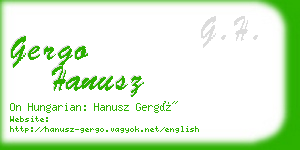gergo hanusz business card